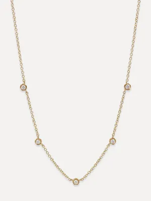 14K Diamond Station Necklace