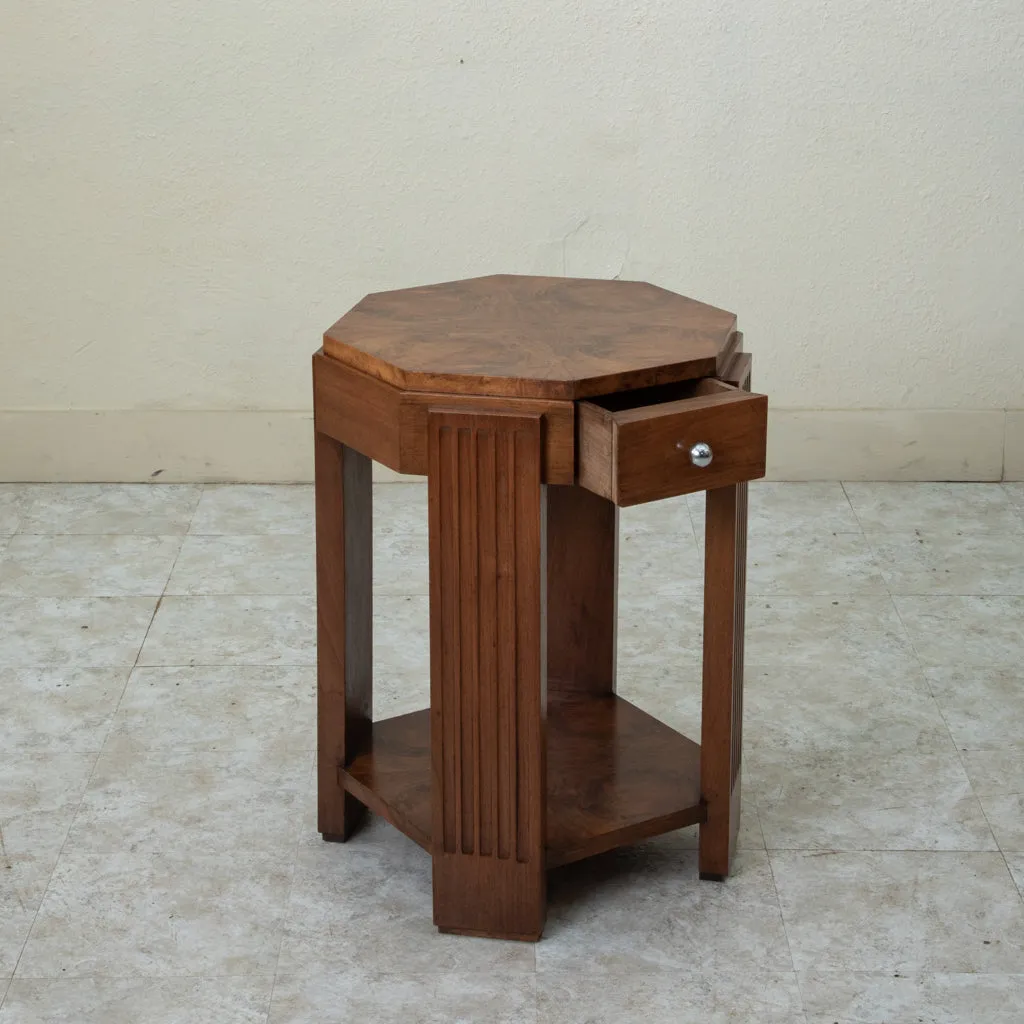 Art Deco Walnut Side Table