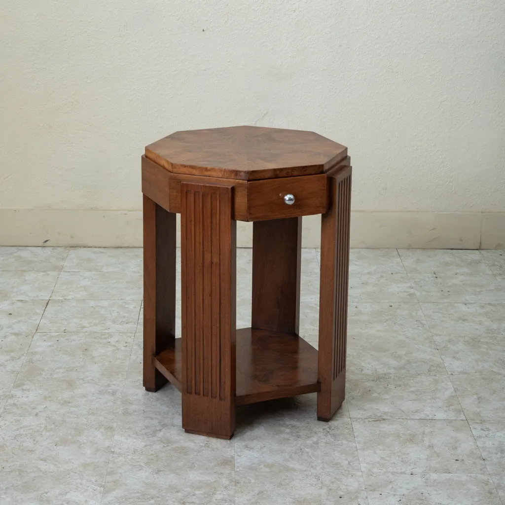 Art Deco Walnut Side Table