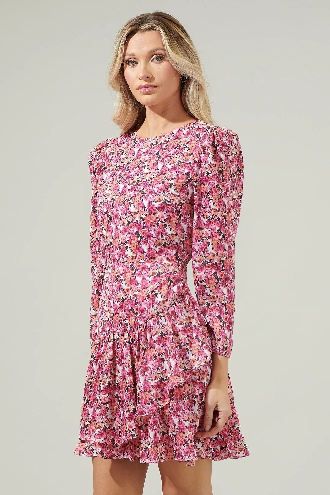 Aura Floral Ruffle Mini Dress