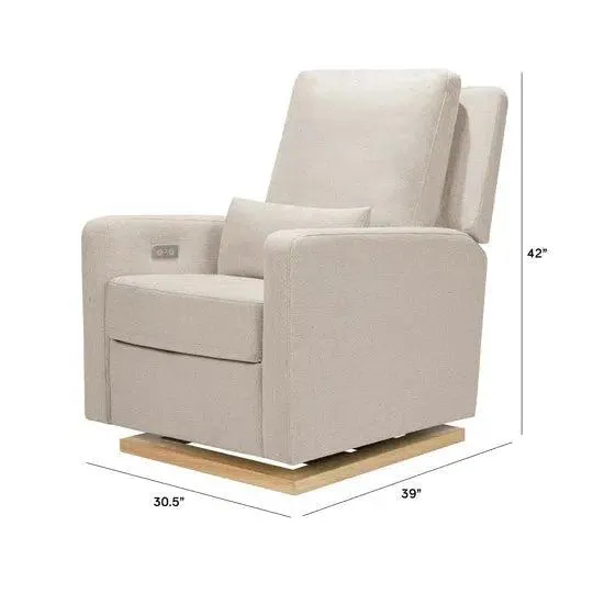 Babyletto - Sigi Electronic Glider   Recliner - Beach Eco-Weave Performance Fabric