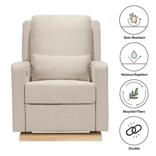 Babyletto - Sigi Electronic Glider   Recliner - Beach Eco-Weave Performance Fabric