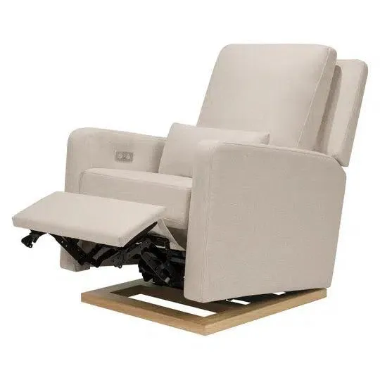 Babyletto - Sigi Electronic Glider   Recliner - Beach Eco-Weave Performance Fabric