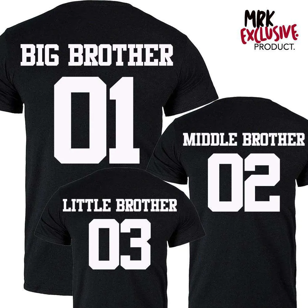 Big Brother/Middle Brother/Little Brother Black Matching Tees (MRK X)