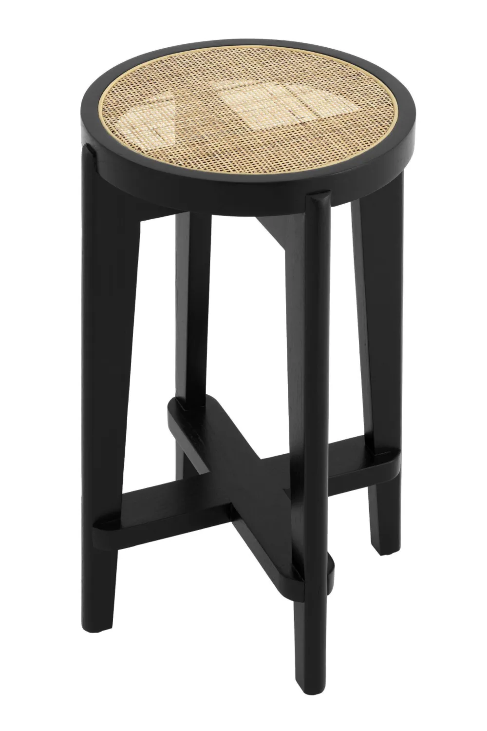 Black Rattan Counter Stool | Eichholtz Dareau