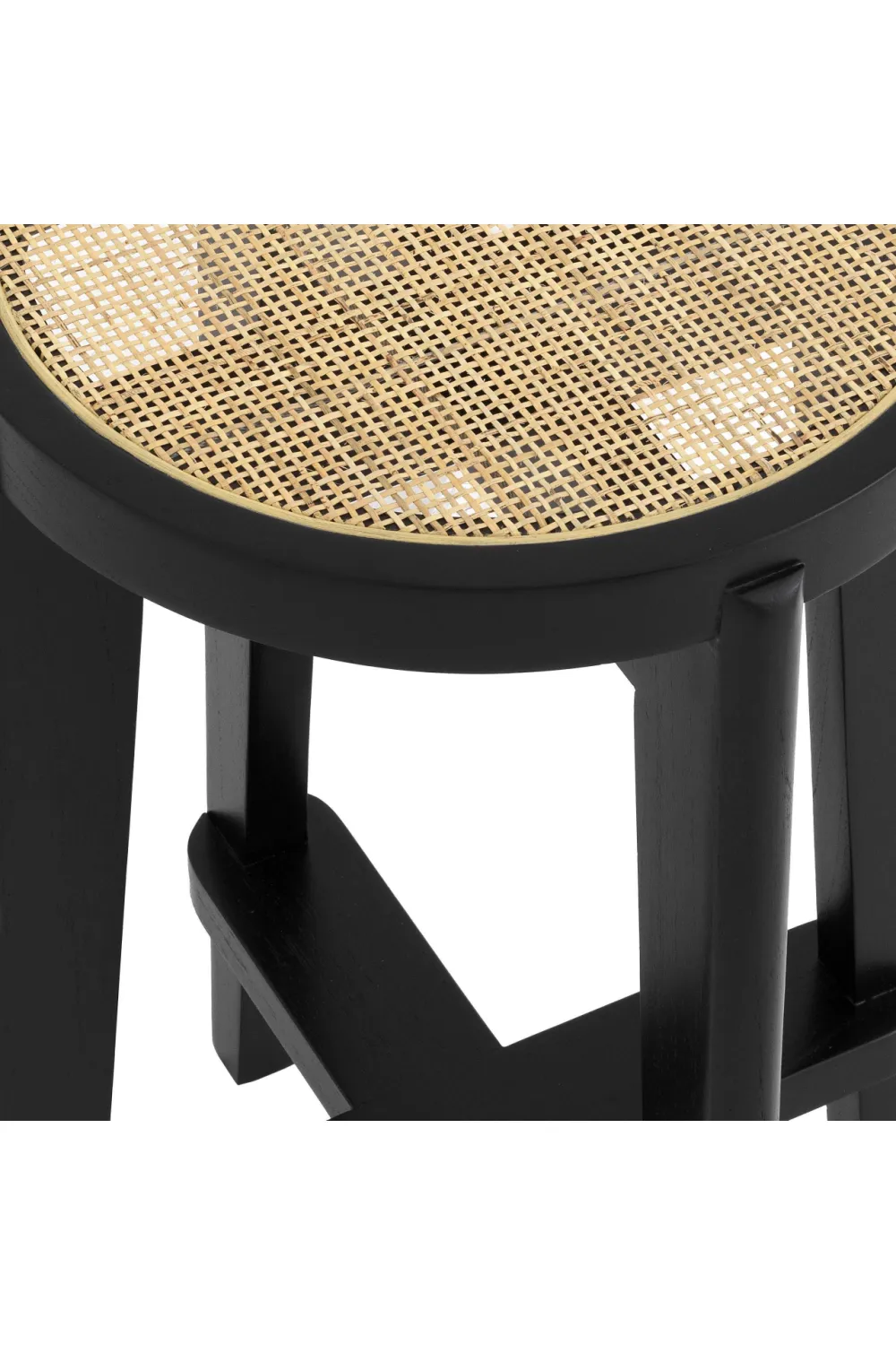 Black Rattan Counter Stool | Eichholtz Dareau