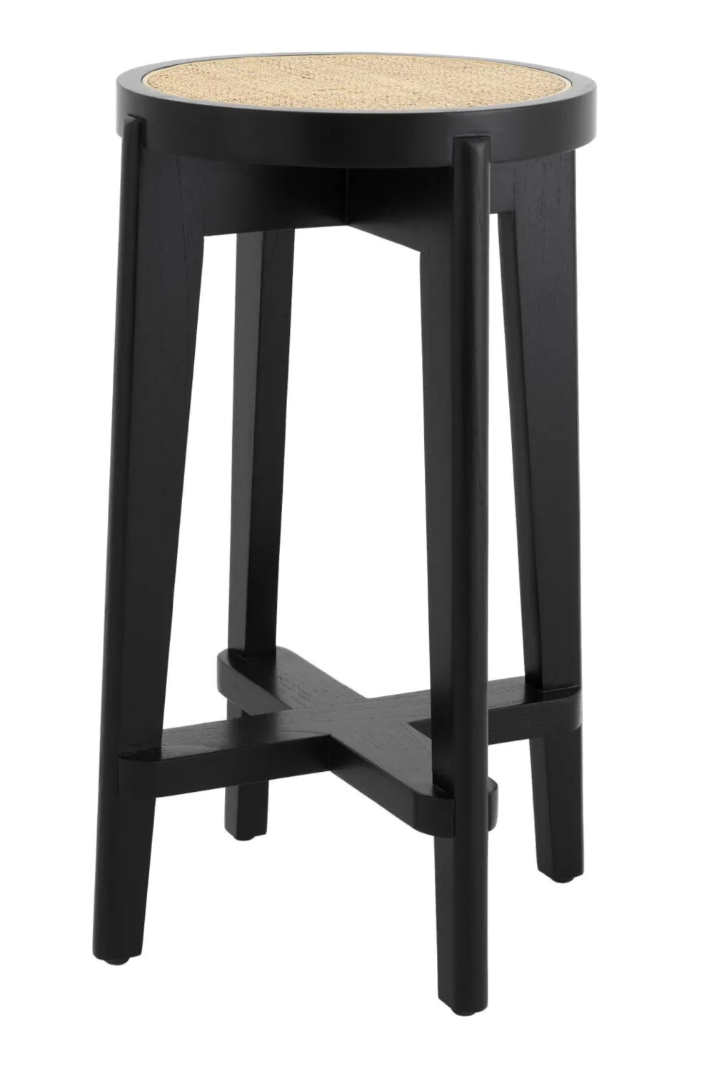 Black Rattan Counter Stool | Eichholtz Dareau