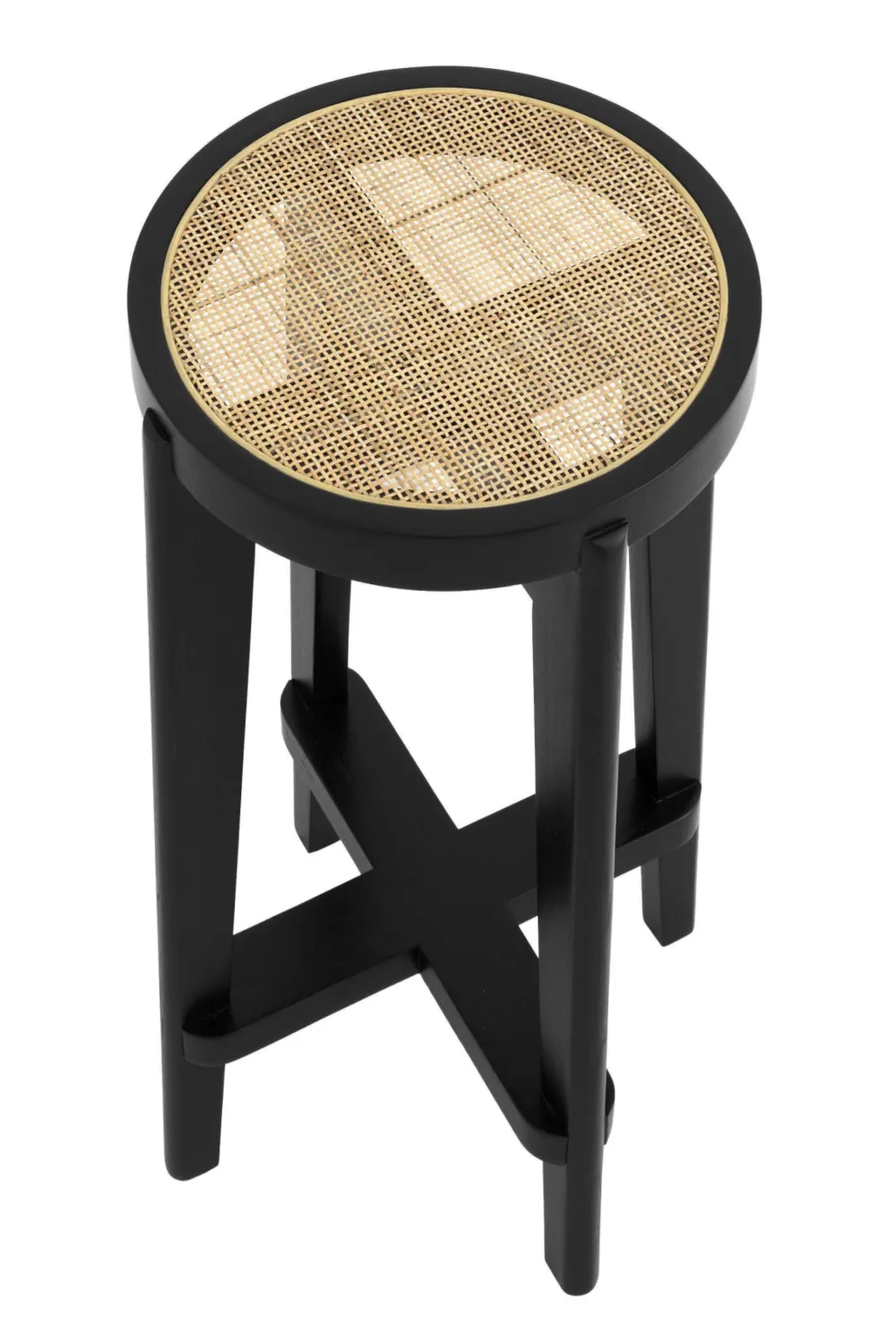 Black Rattan Counter Stool | Eichholtz Dareau