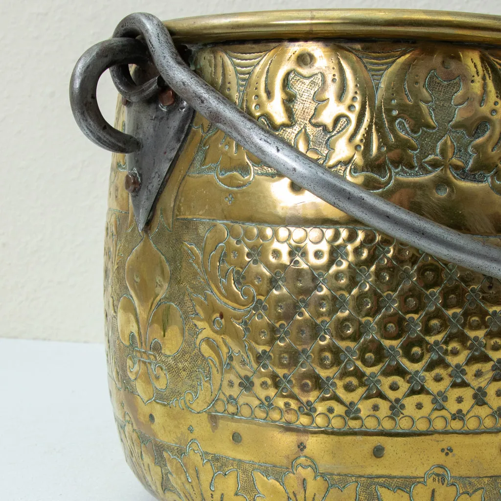 Brass Repousse Pot