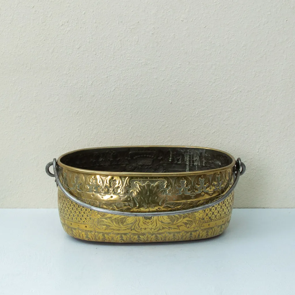 Brass Repousse Pot