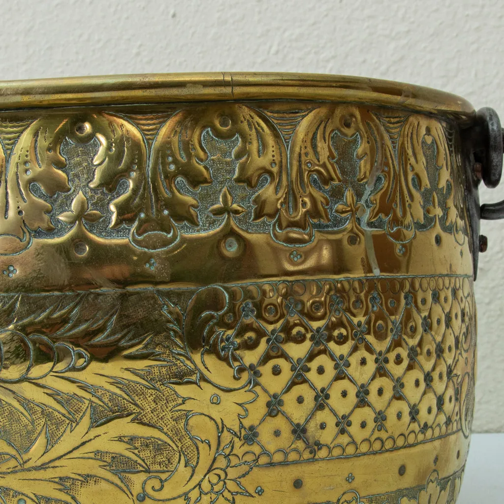 Brass Repousse Pot