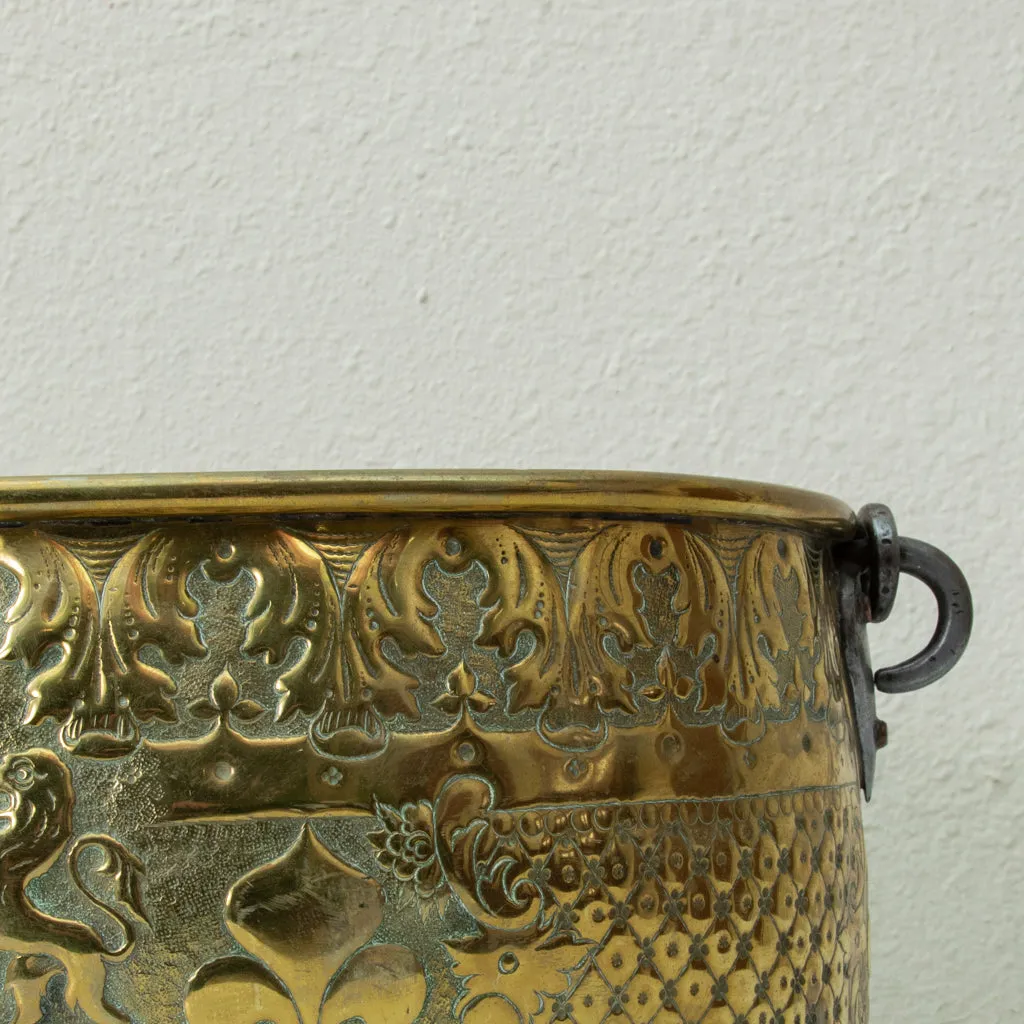 Brass Repousse Pot