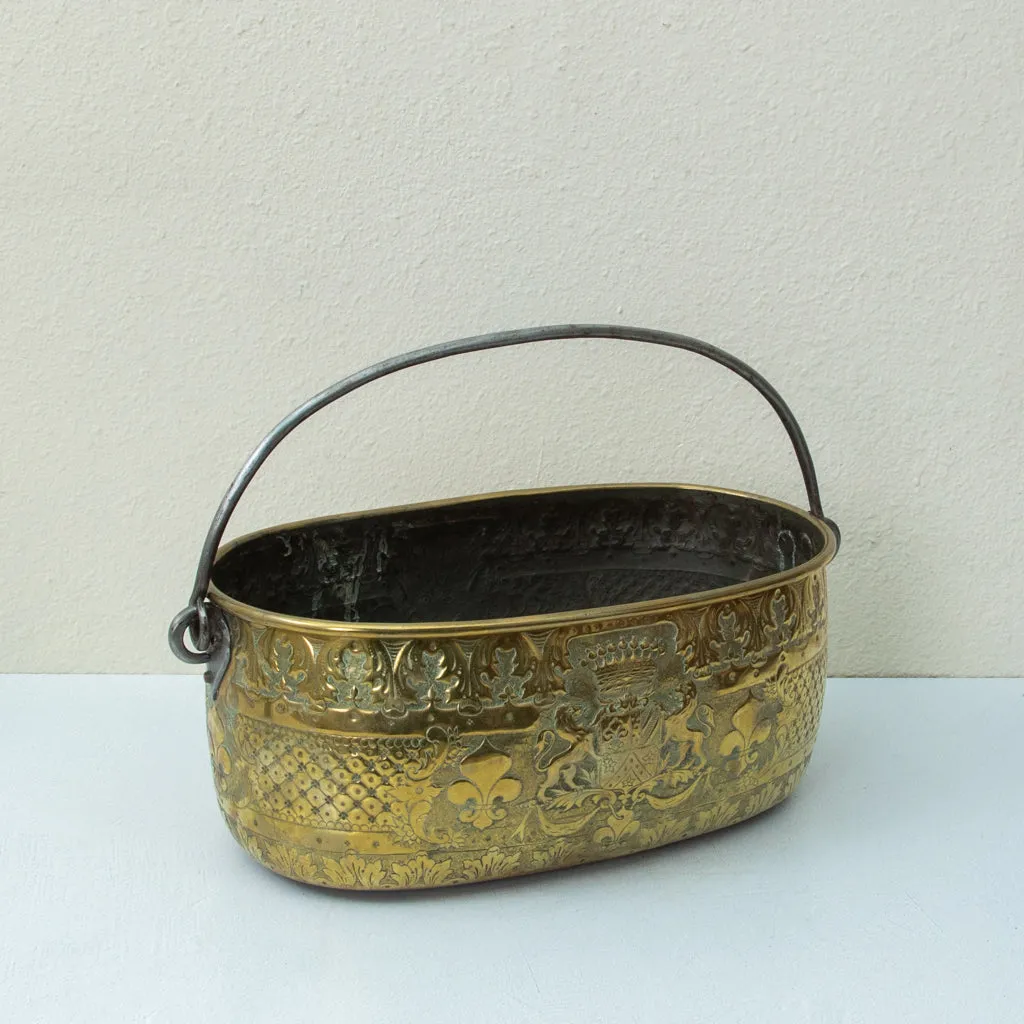 Brass Repousse Pot