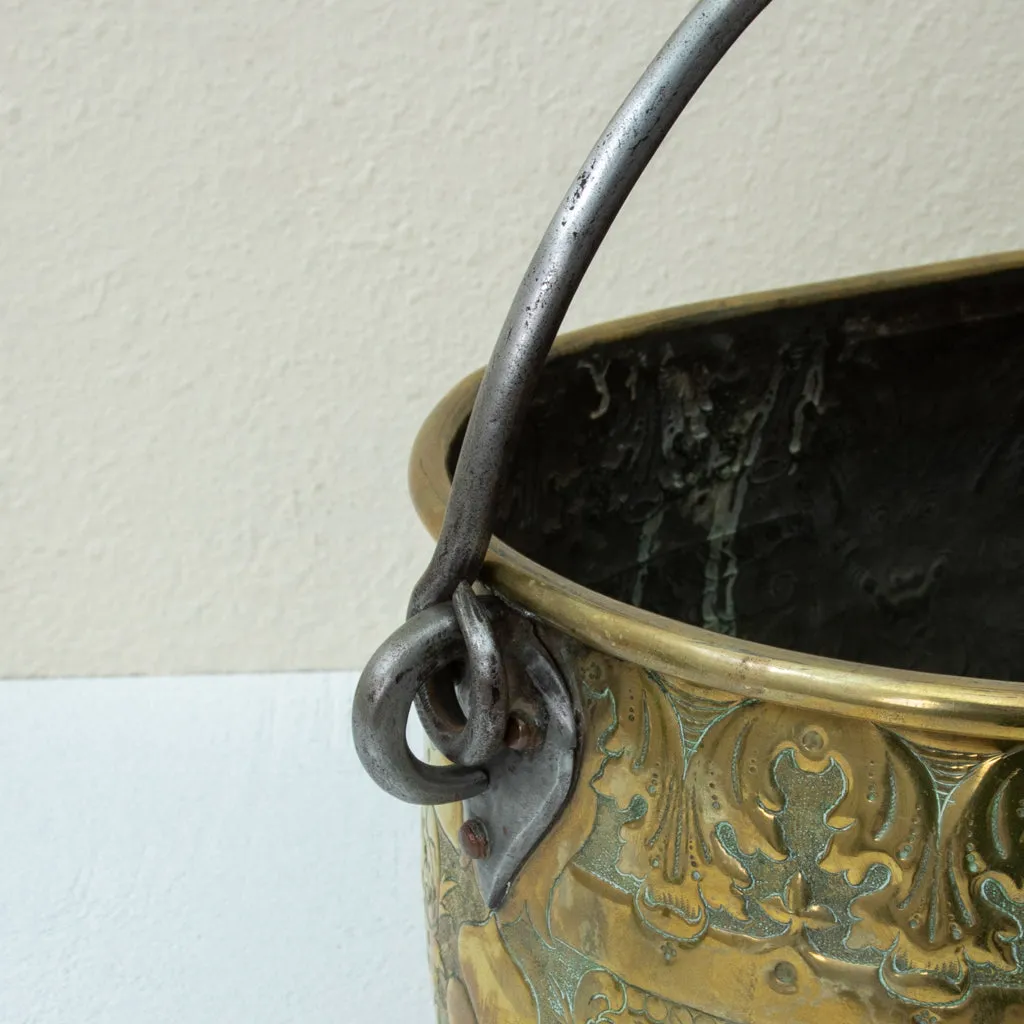 Brass Repousse Pot