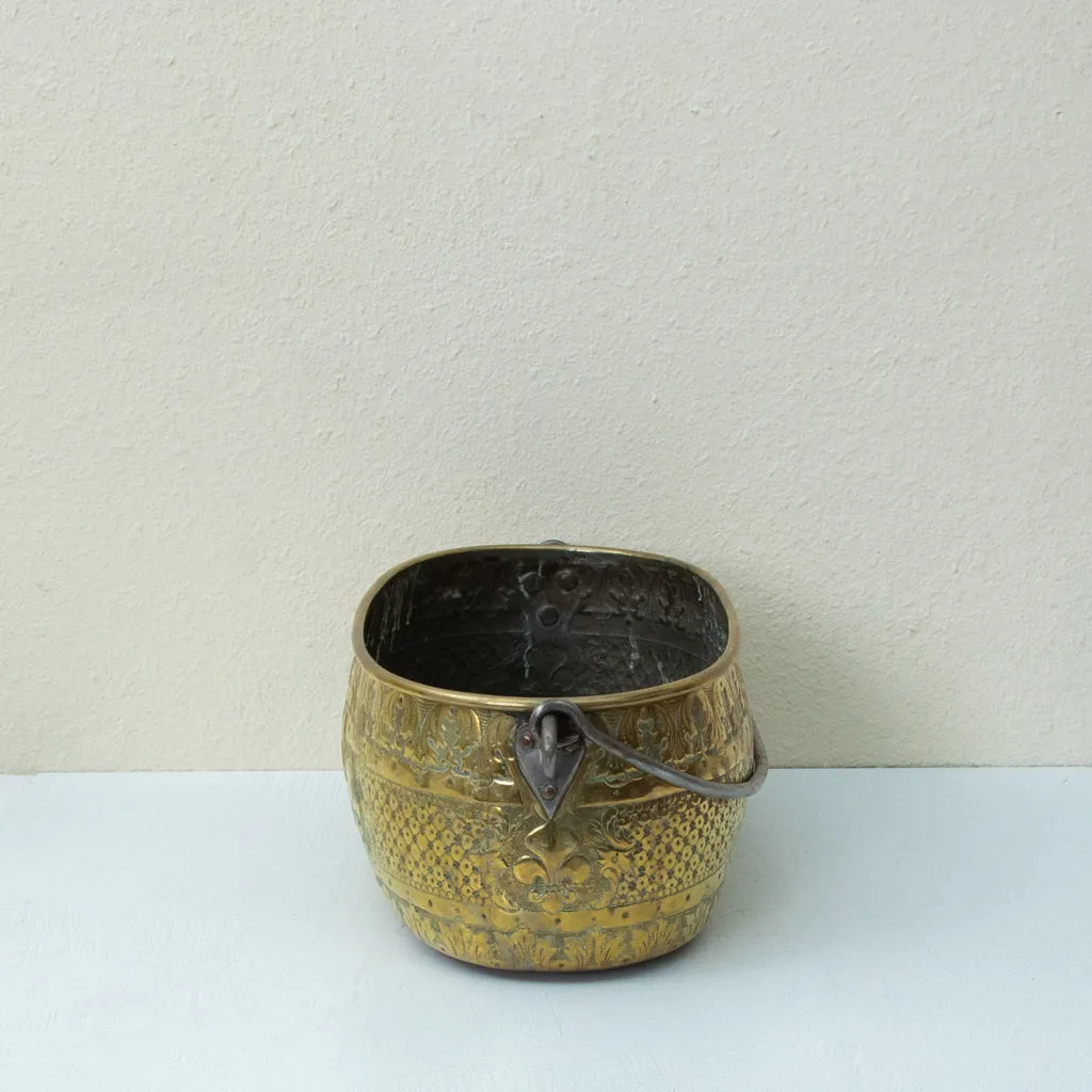 Brass Repousse Pot