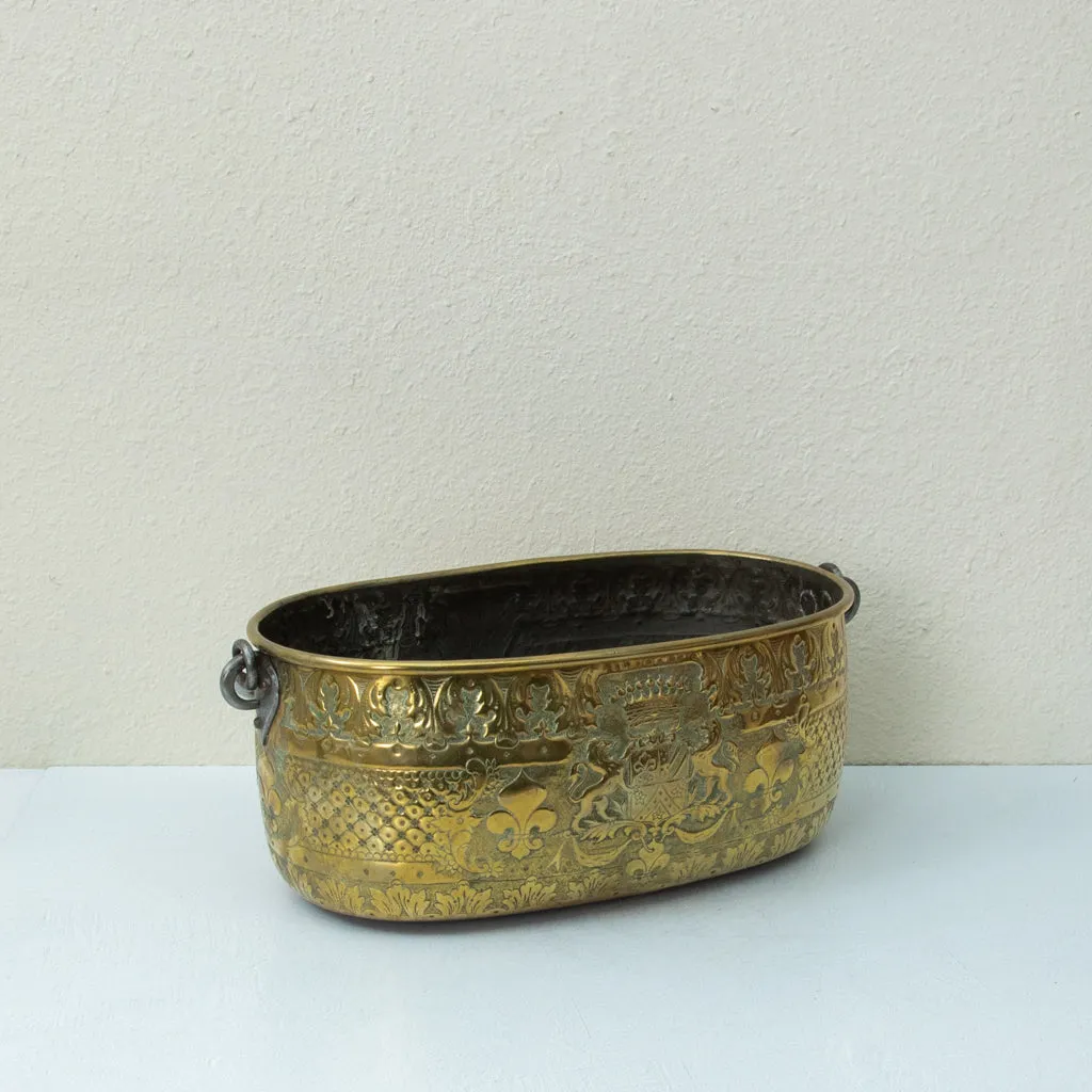 Brass Repousse Pot