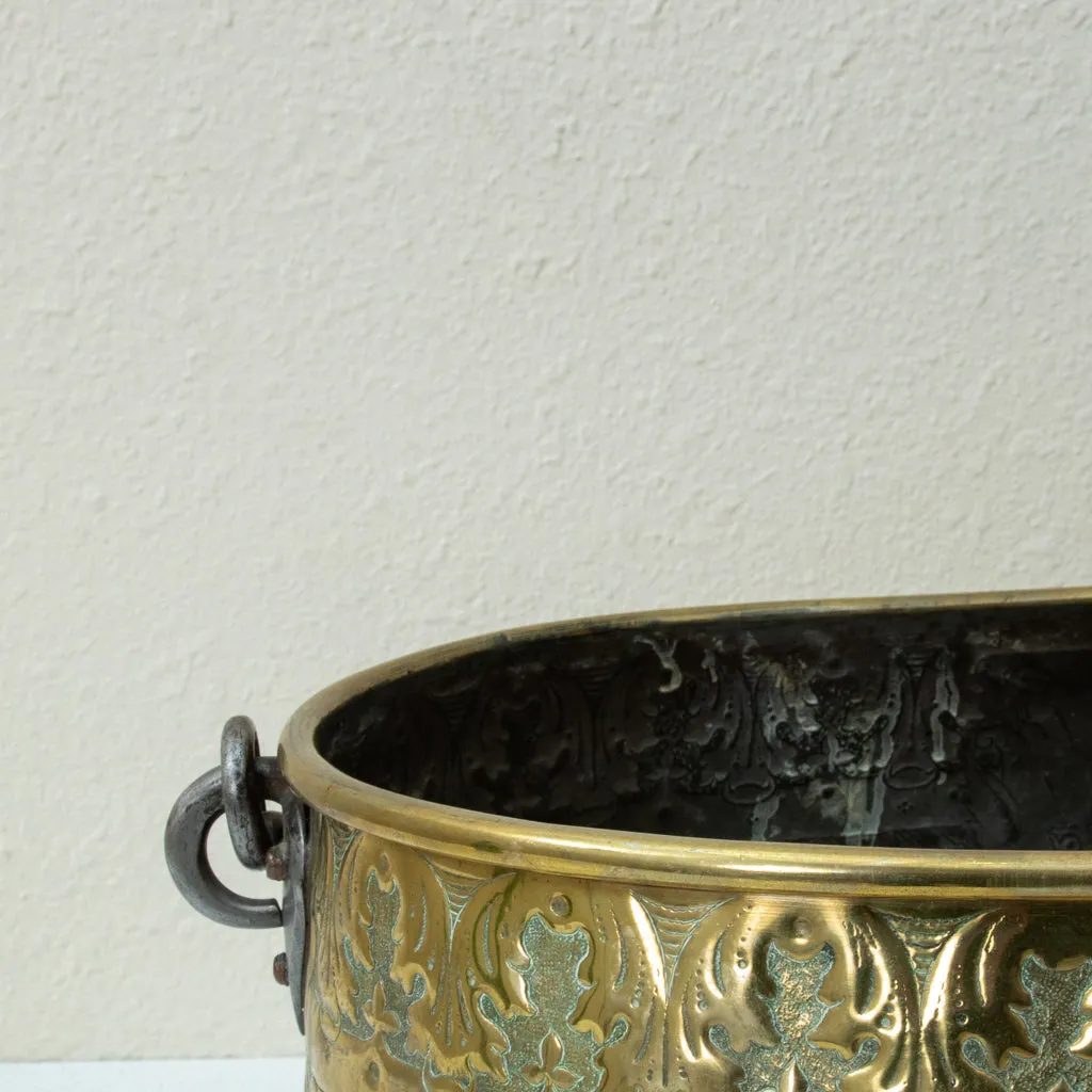 Brass Repousse Pot