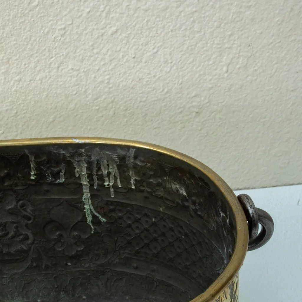 Brass Repousse Pot