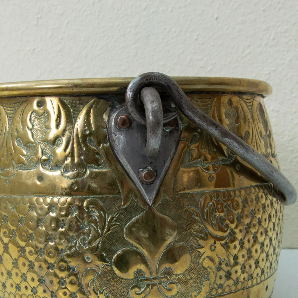 Brass Repousse Pot