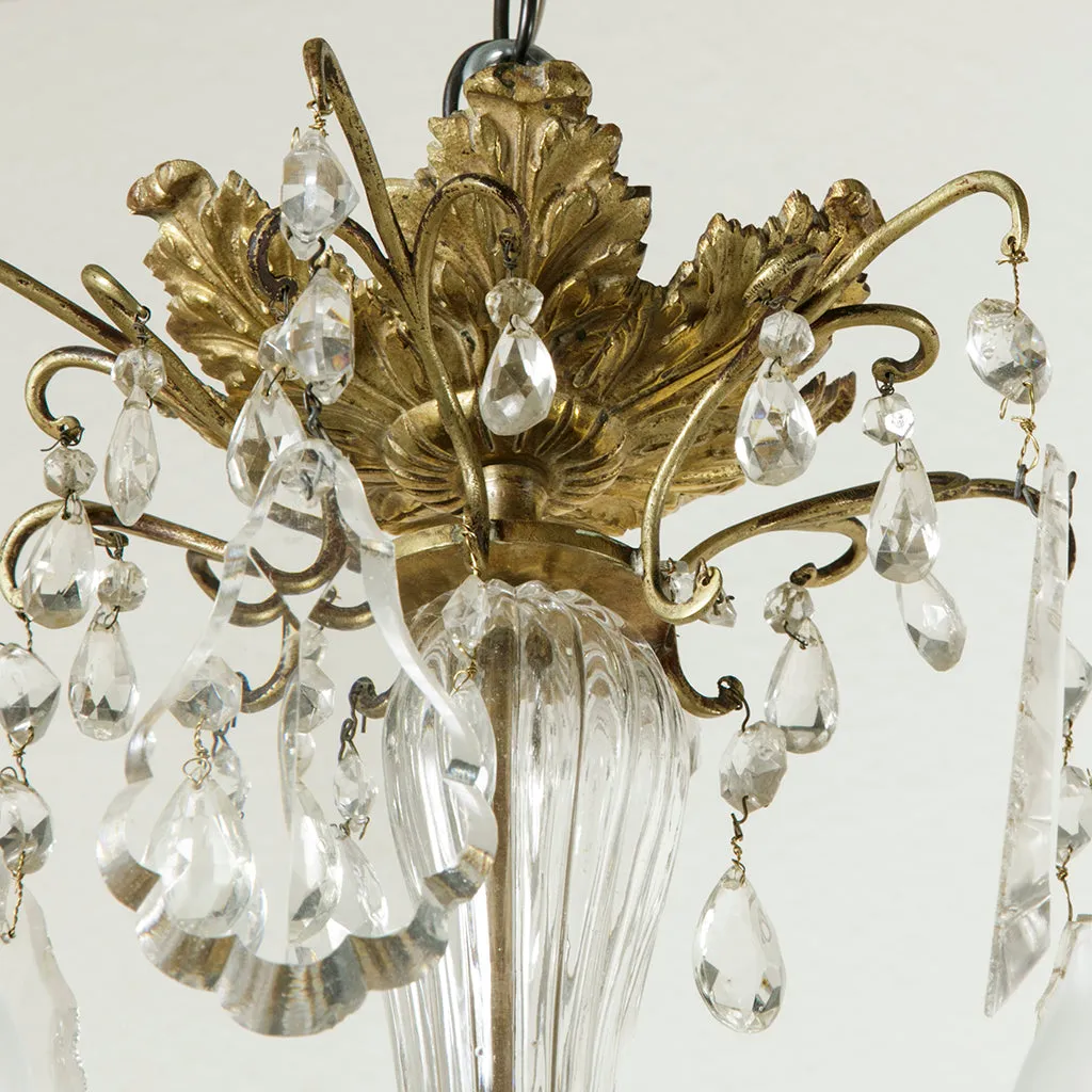 Bronze and Crystal Chandelier