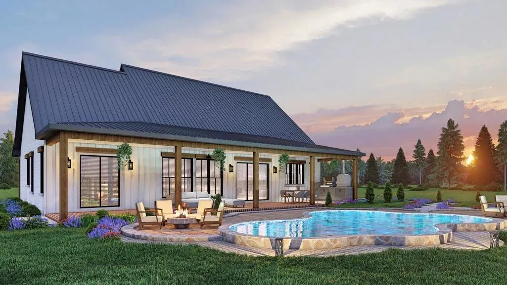 Charming 3-Bedroom Home Plan with Expansive Porches and Bonus Room