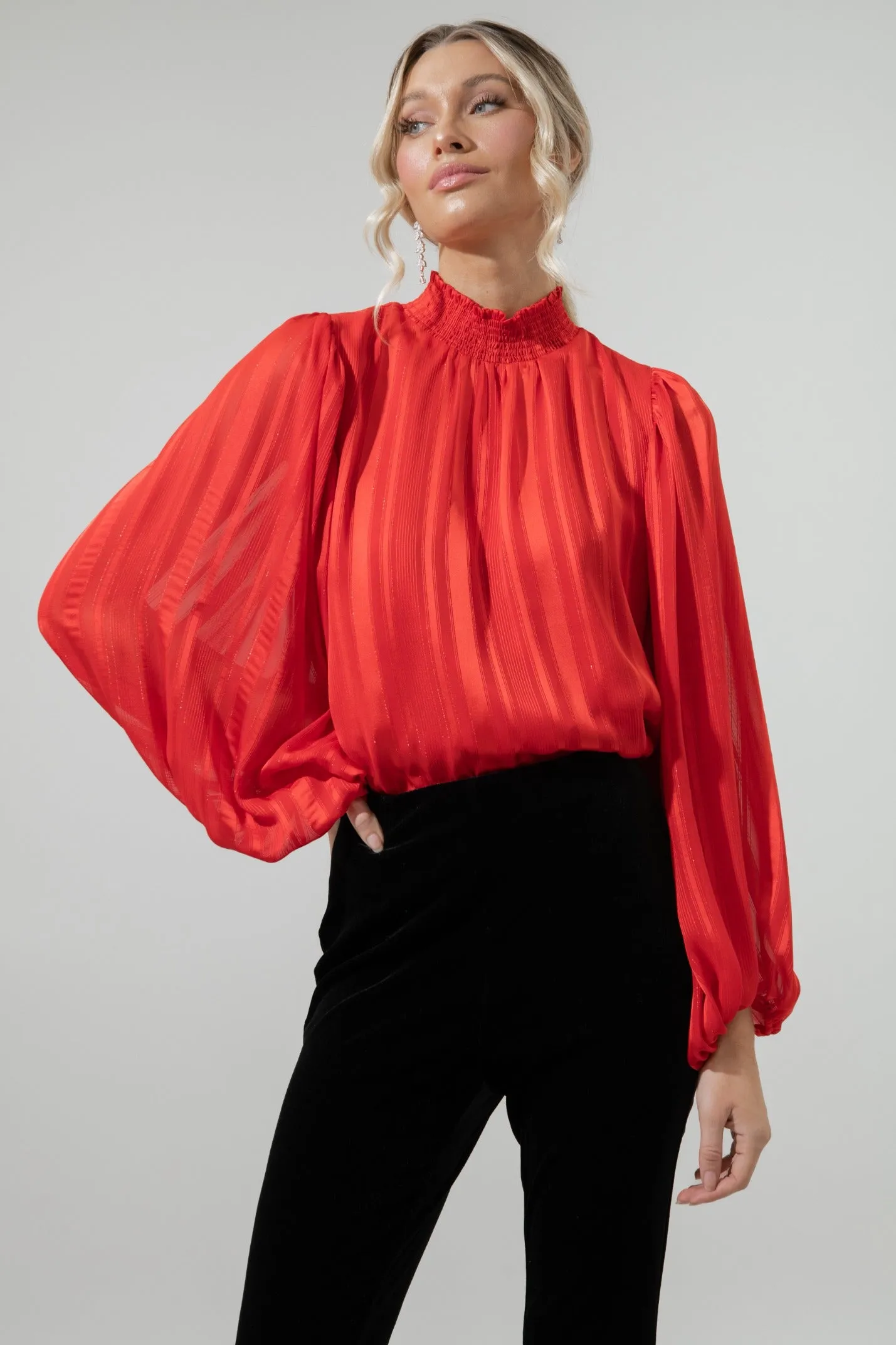 Chianti Figaro Balloon Sleeve Blouse