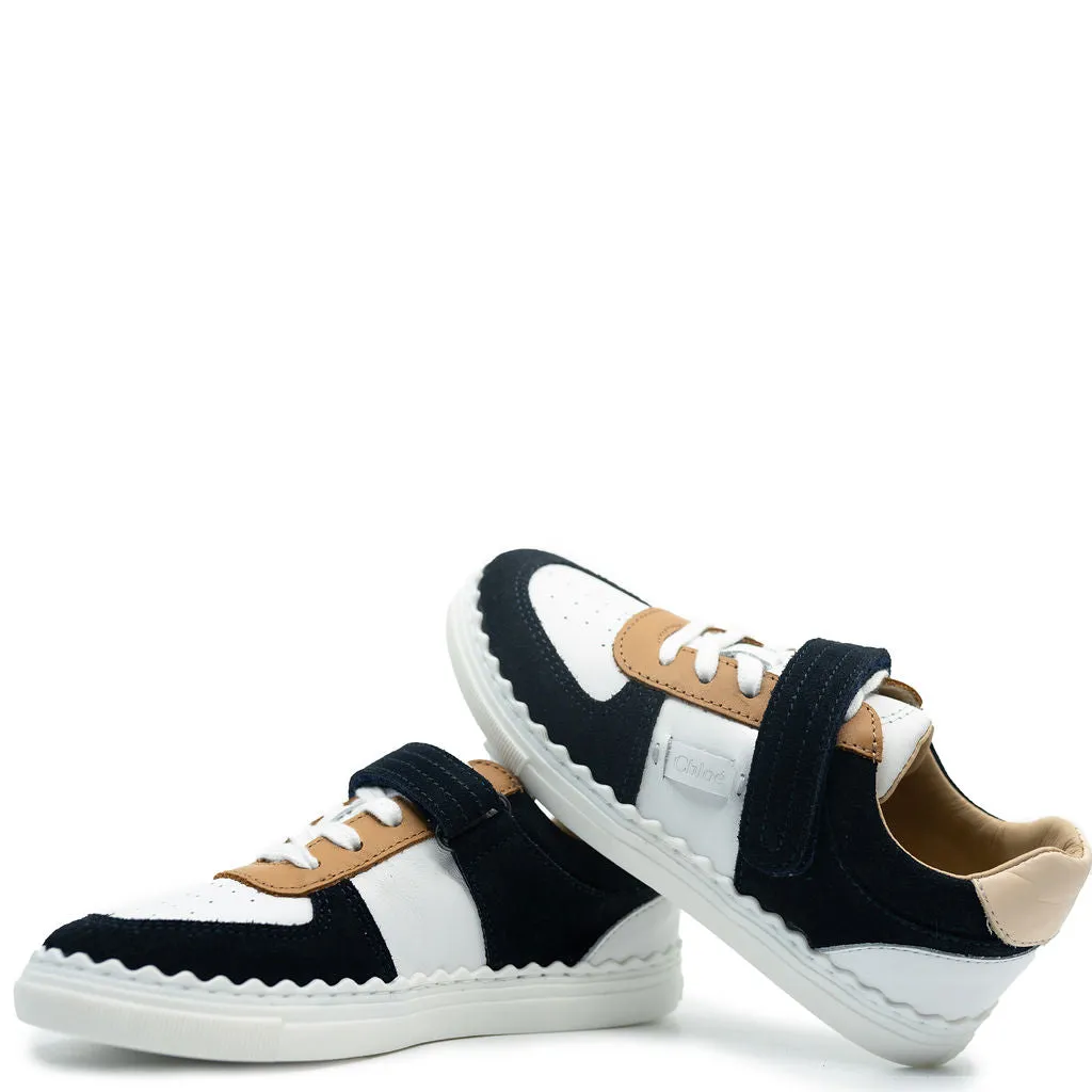 Chloe Navy Scalloped Sneaker