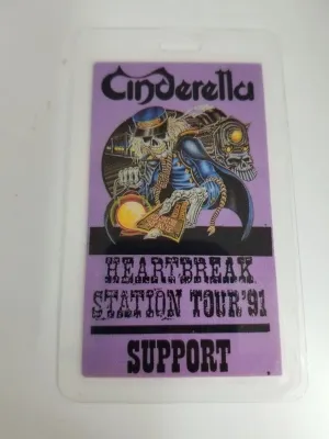 Cinderella Heartbreak Station Tour '91 Backstage Pass