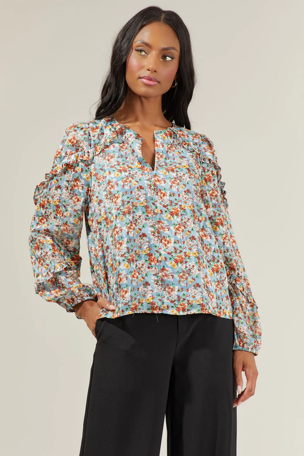 Cindy Floral Long Sleeve Blouse