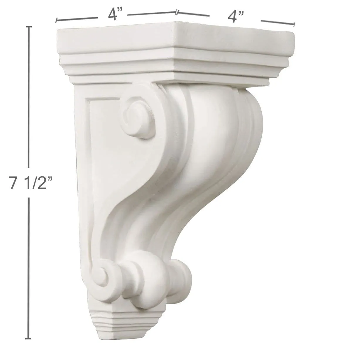 Corbel, 4"W x 4"D x 7 1/2"H