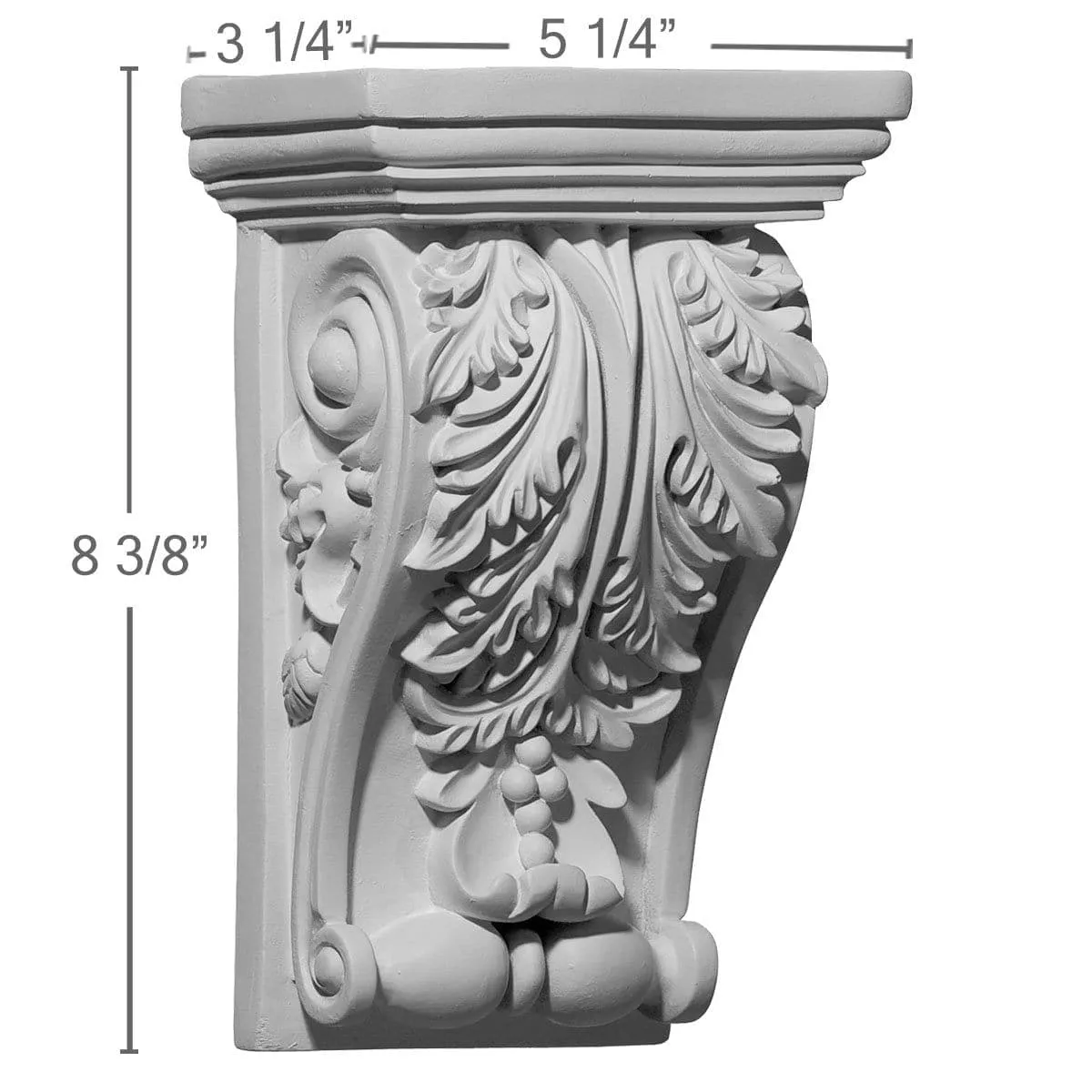 Corbel, 5 1/4"W x 3 1/4"D x 8 3/8"H