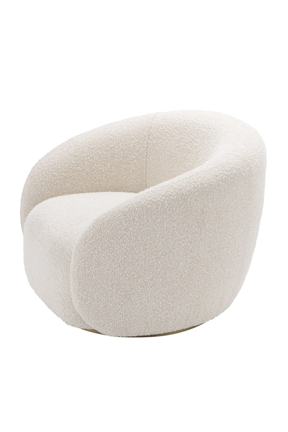 Cream Bouclé Curved Swivel Chair | Eichholtz Brice