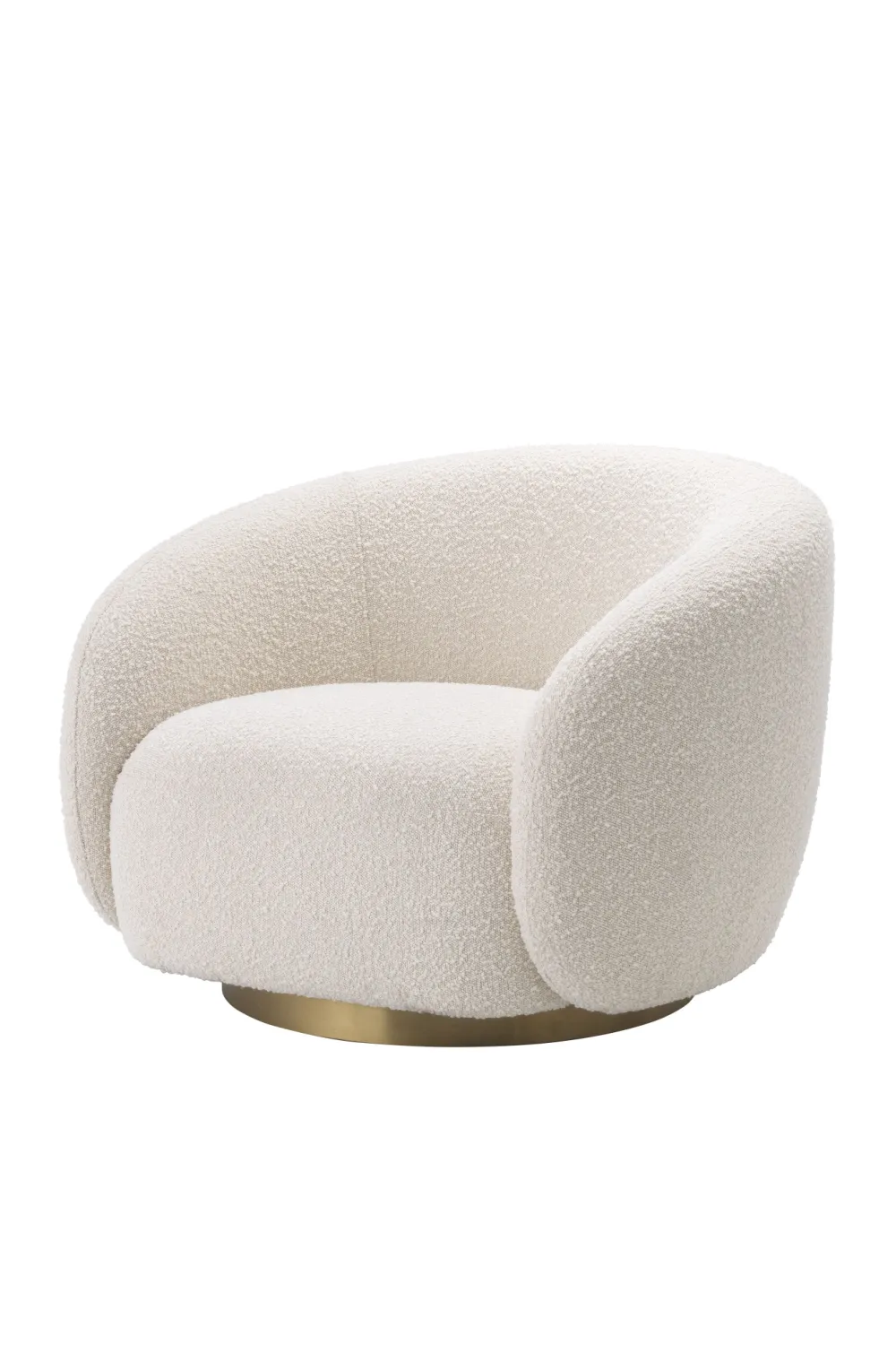 Cream Bouclé Curved Swivel Chair | Eichholtz Brice