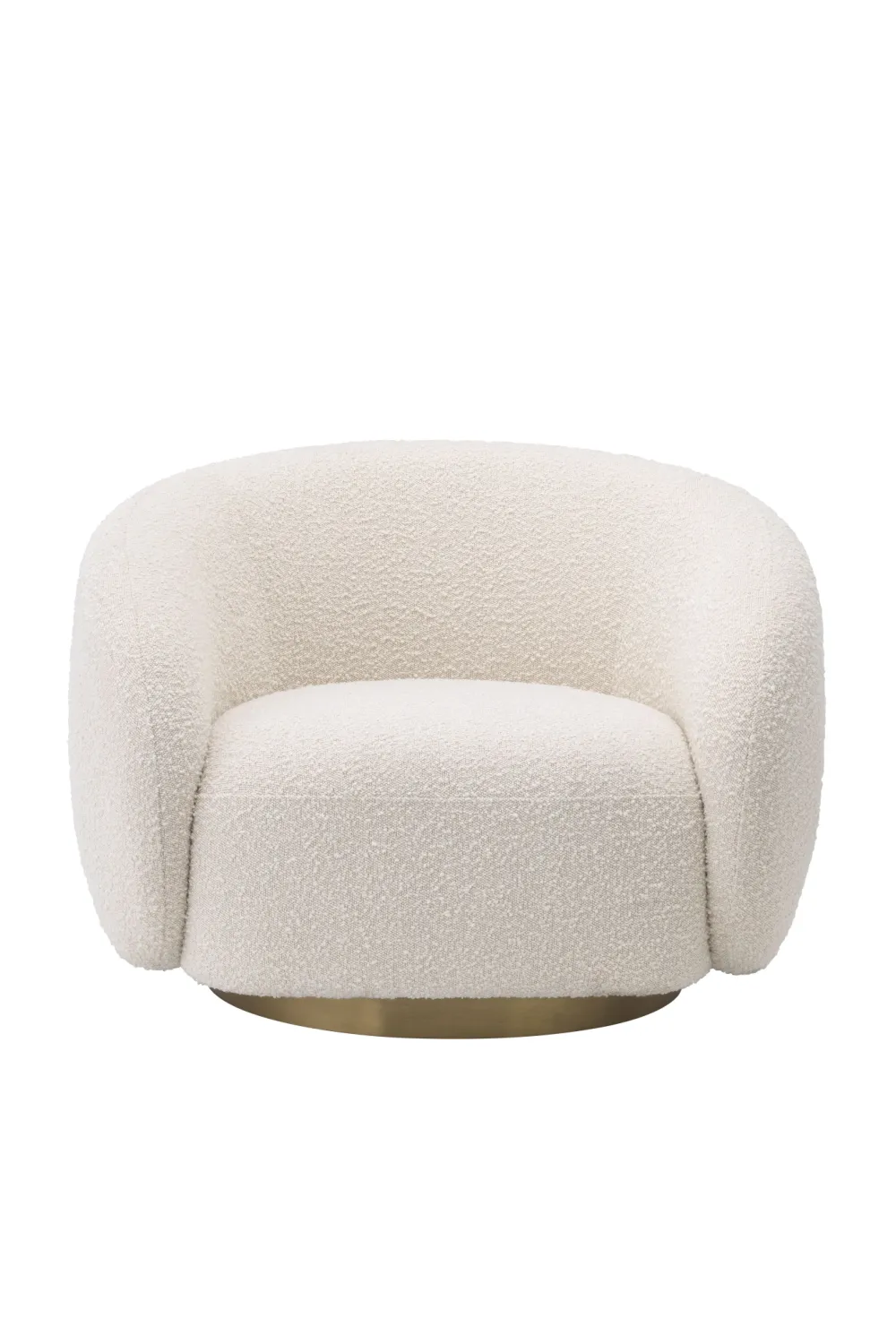 Cream Bouclé Curved Swivel Chair | Eichholtz Brice