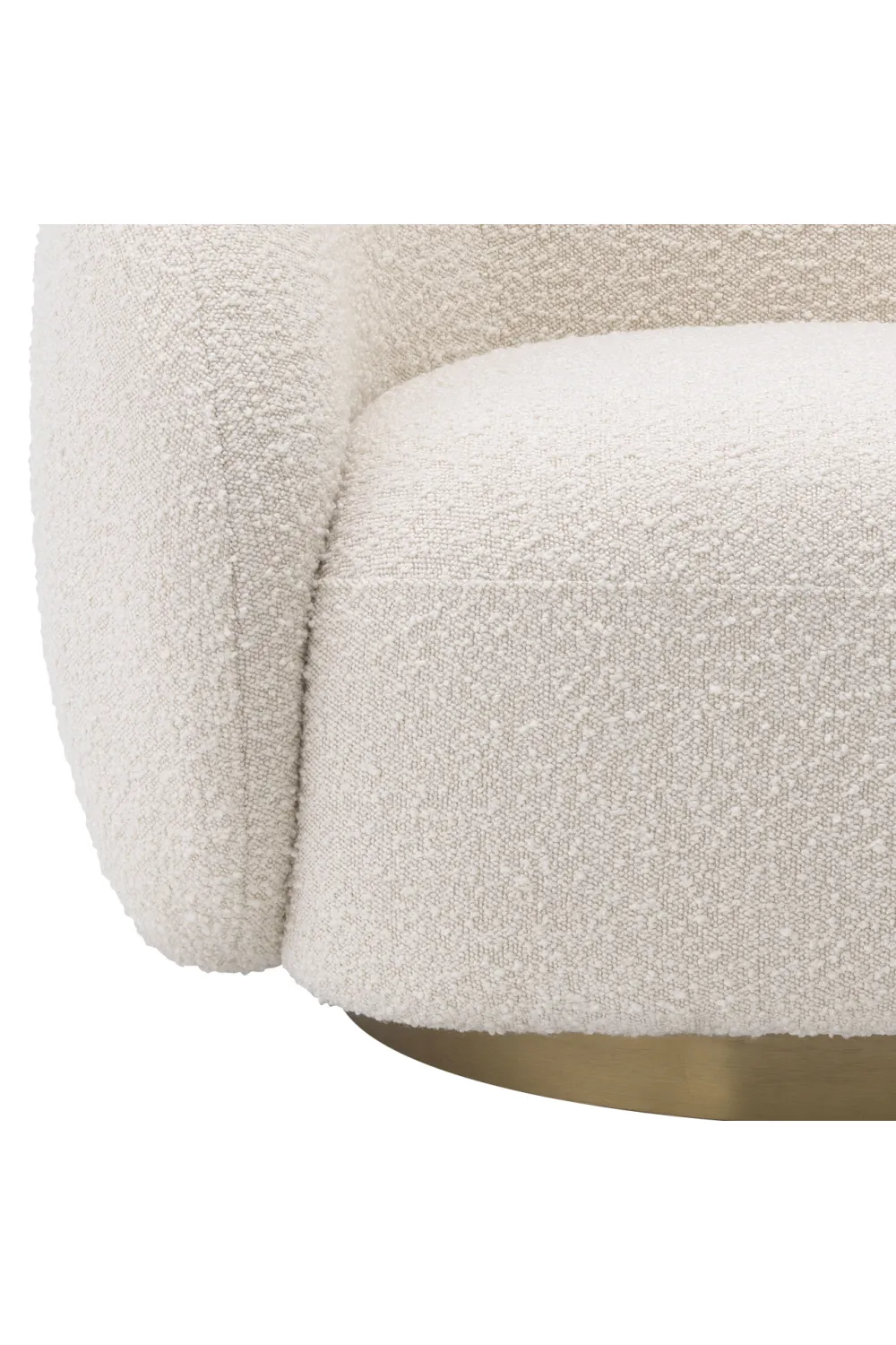 Cream Bouclé Curved Swivel Chair | Eichholtz Brice