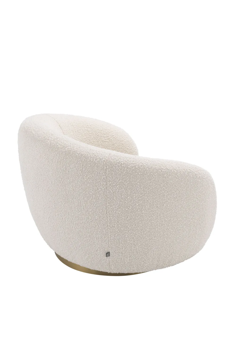 Cream Bouclé Curved Swivel Chair | Eichholtz Brice