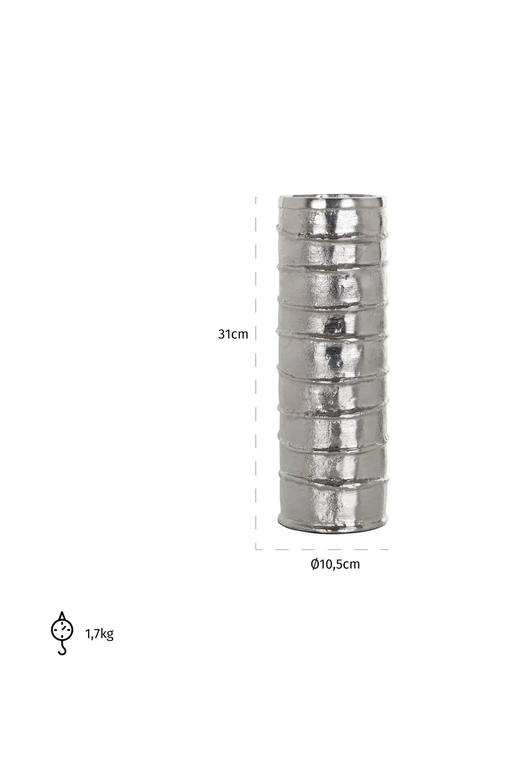 Cylindrical Silver Candle Holder | OROA Linde