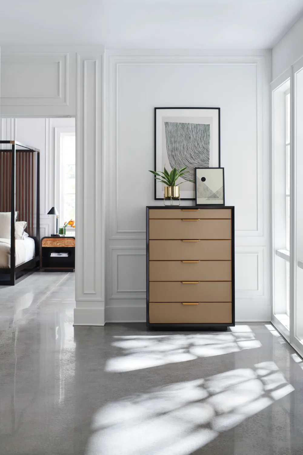 Dark Brown Modern Nightstand | Caracole Excess Knot