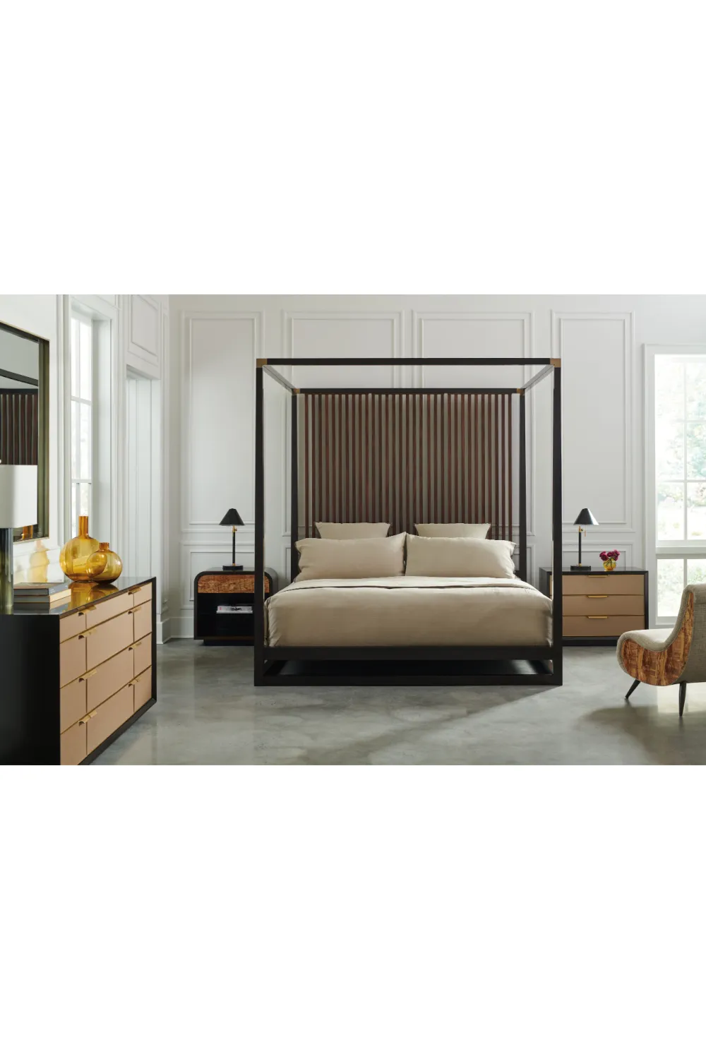 Dark Brown Modern Nightstand | Caracole Excess Knot