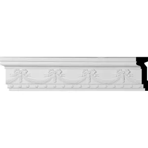 Federal Swag & Bow Chair Rail Moulding, 6 1/4"H x 2"P x 94 1/2"L