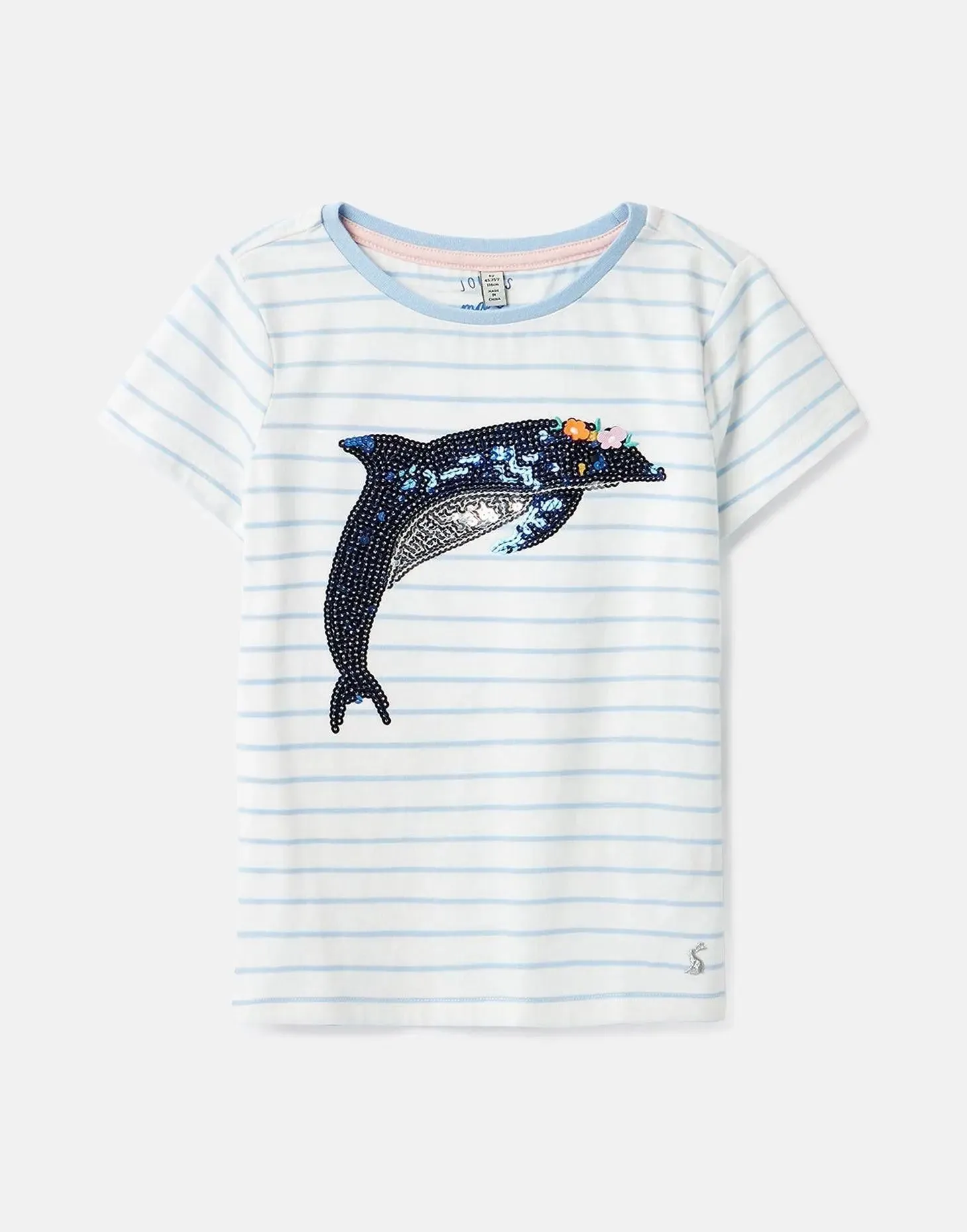 Girls Astra DOLPHIN STRIPE Artwork Top | Joules