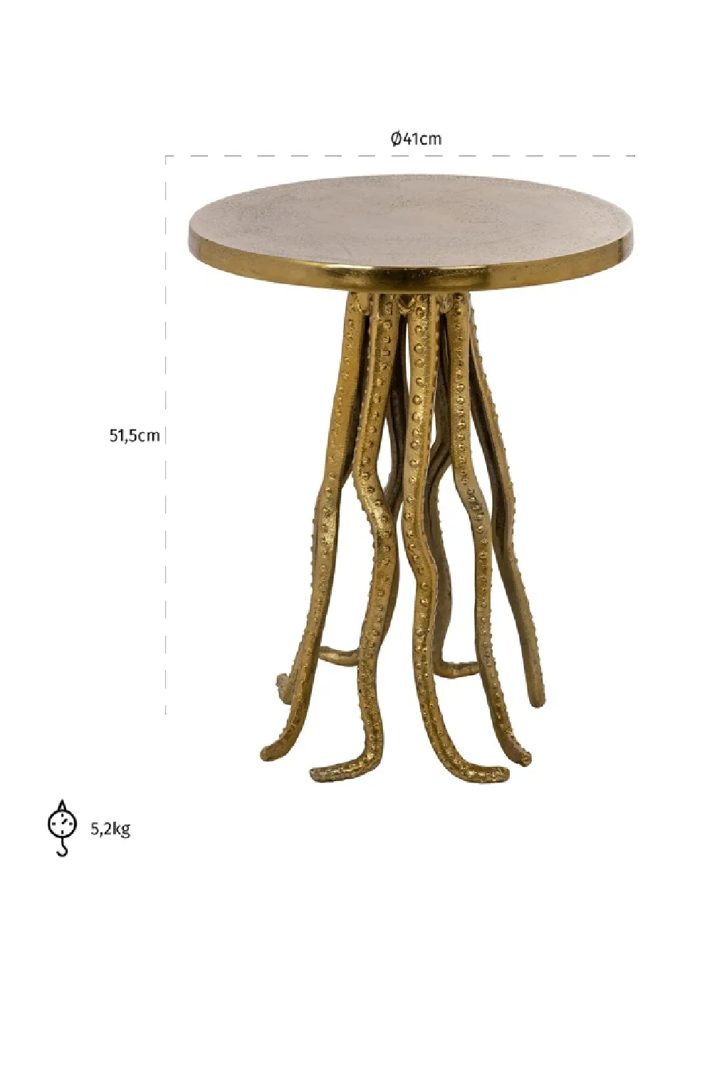 Gold Tentacles Side Table | OROA Macey