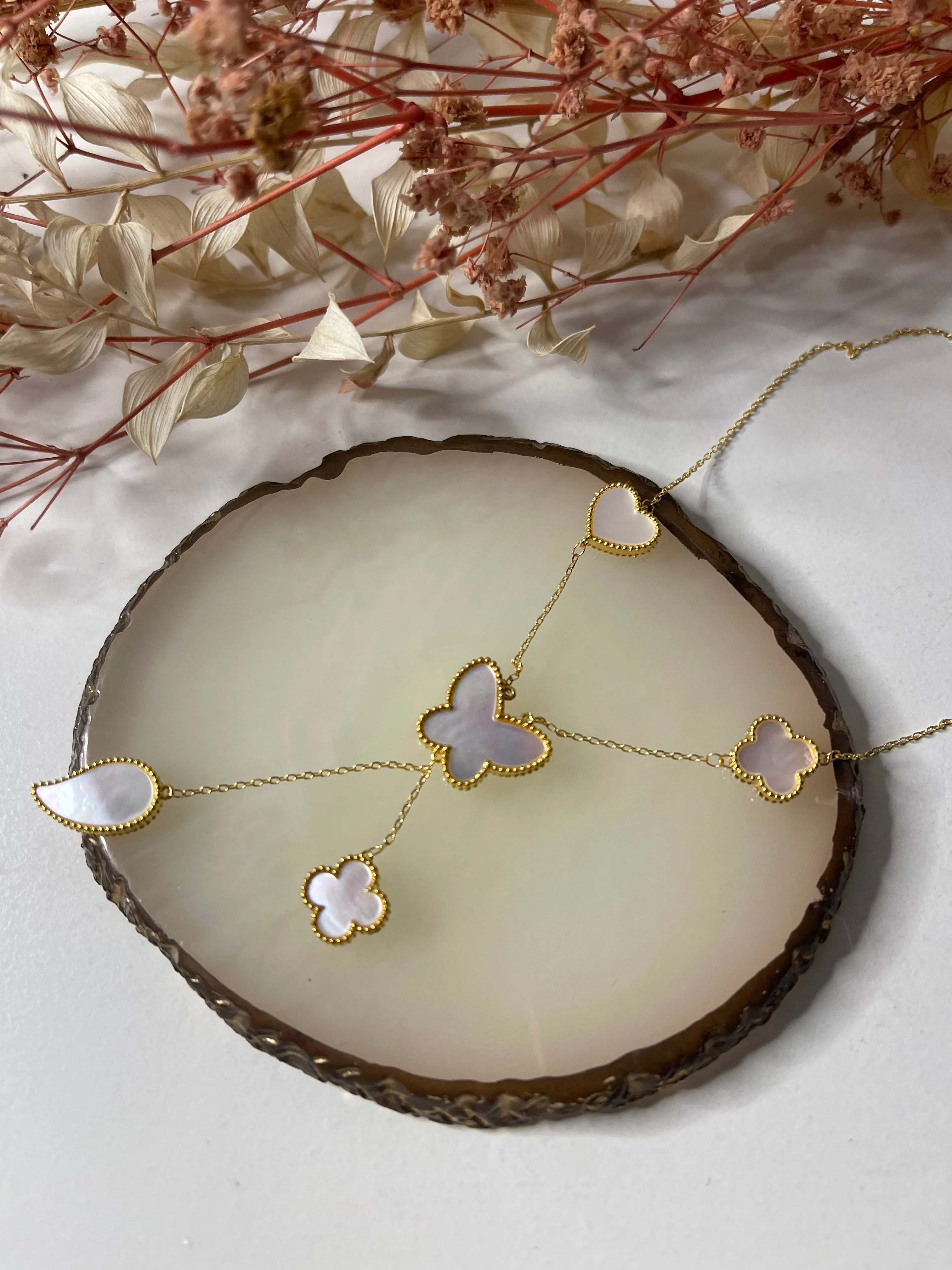 #GOLD2024 | 18K Golden Mixed Shape Station Necklace