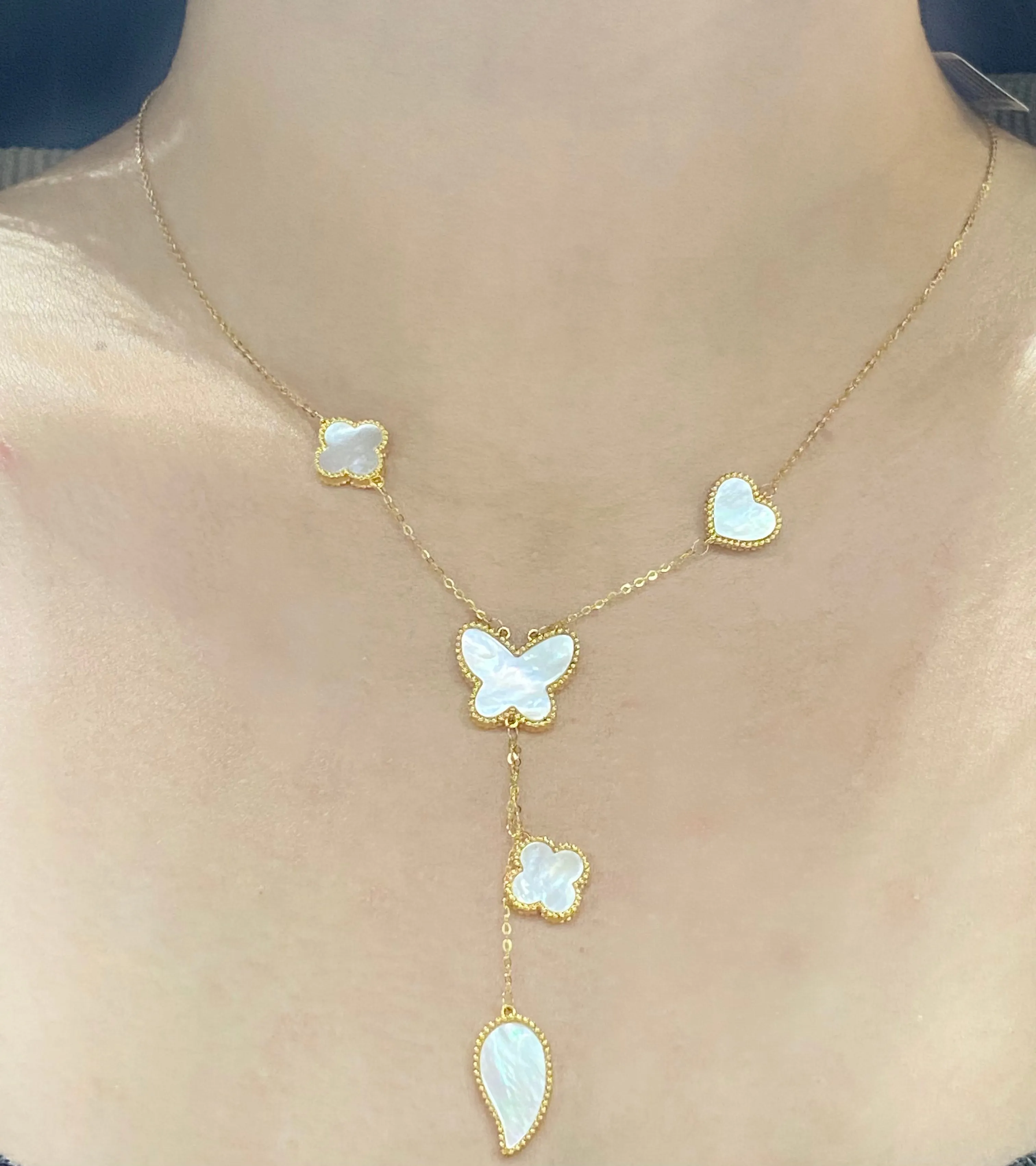 #GOLD2024 | 18K Golden Mixed Shape Station Necklace