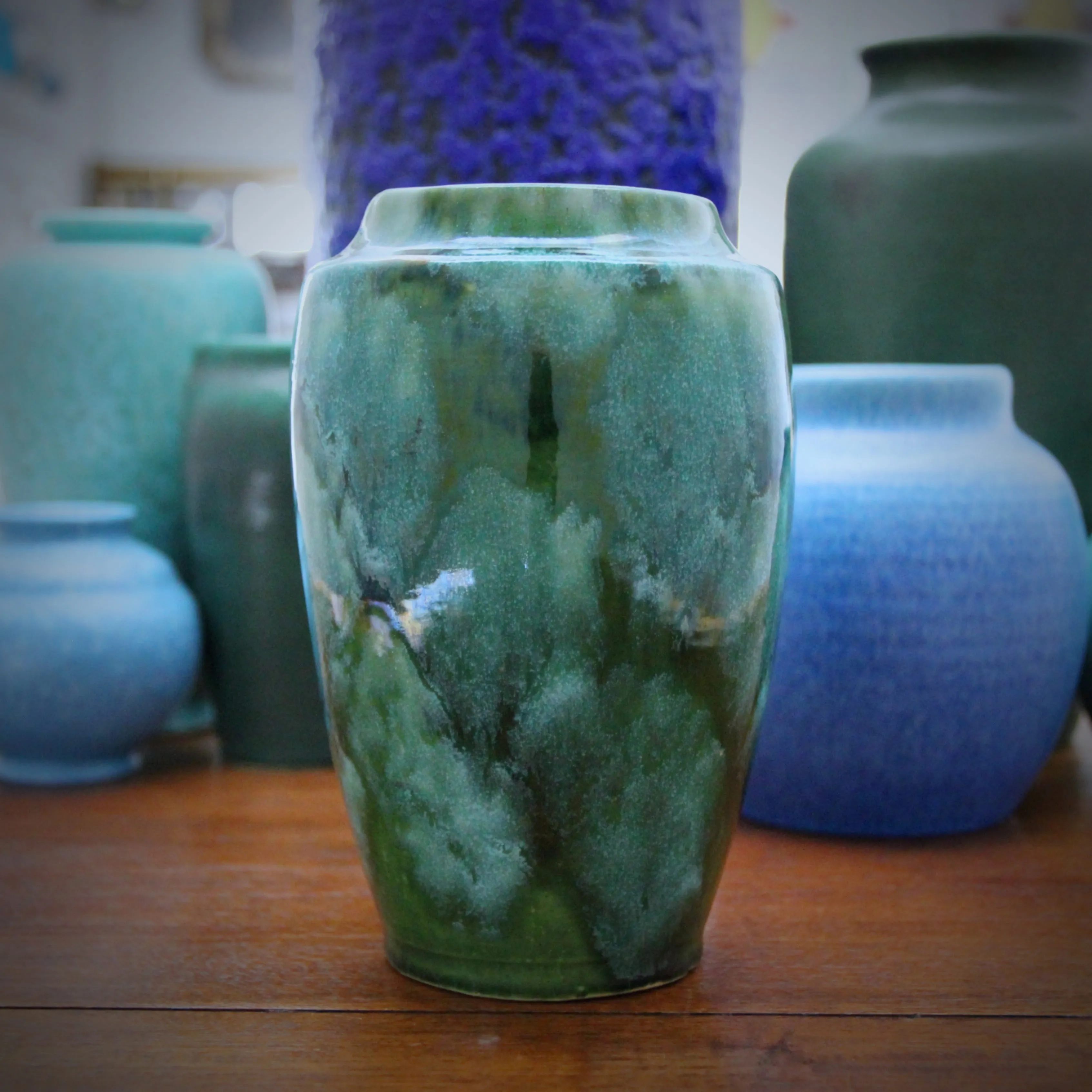 Green & Turquoise "Onyx" Vase