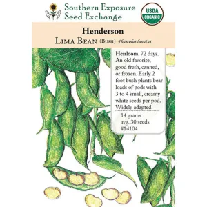 Henderson Lima Bush Bean Seeds (Organic)