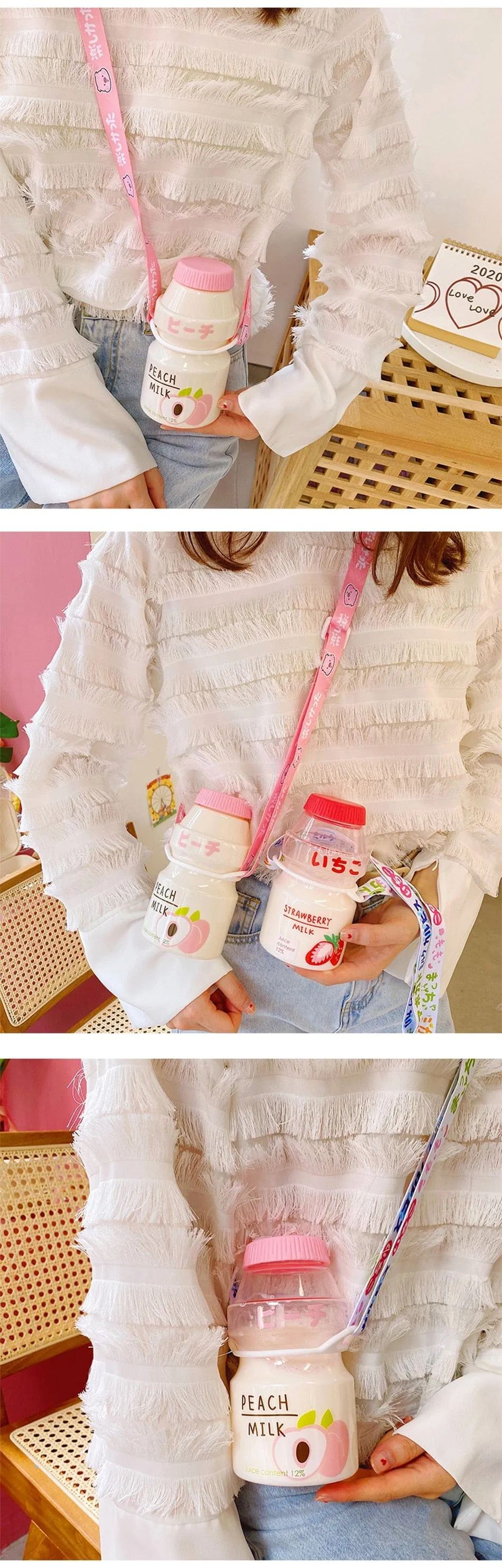 Kawaii Cute Fruity Milk Water Bottle