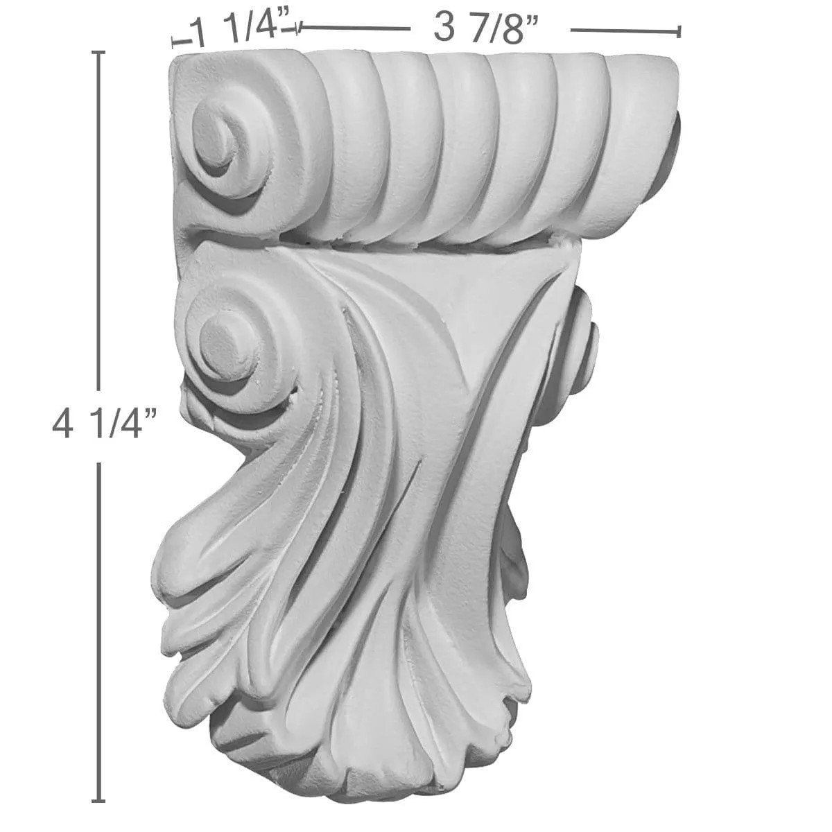 Leaf Corbel, 3 7/8"W x 1 1/4"D x 5 1/4"H