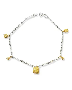 #LVNA2024 | LVNA Signatures Square Oval Rare Fancy Yellow Colored Station Diamond Bracelet 18kt