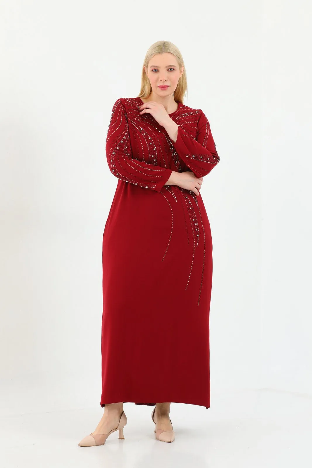 N&C Eva Dress Burgundy